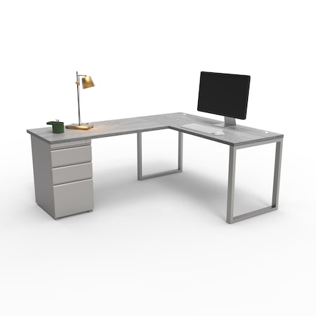We'Re It Connect It L-Shaped Desk, 77 in D X 30 in H, 60 in W X Thermally Fused Laminate DI60304824L1BBF-BS-GO